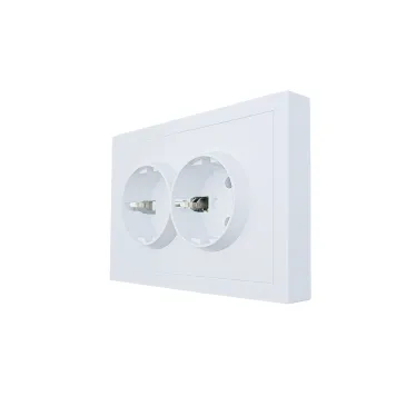 ZIMA Розетка 2-ая с/з ПБТ белая безвинтовой зажим/клемма LEZARD