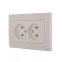 Розетка RAIN двойная б/з керамика белая
