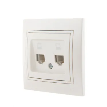 Мира Розетка RJ 45x2 жемчужно-белый