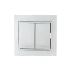 MIRA Выключатель двухклавишный металлик серый со вставкой