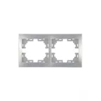 MIRA Рамка 2 поста горизонтальная серый металлик без вставок