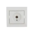 MIRA Розетка телевизионная ТV проходная белая с вставкой