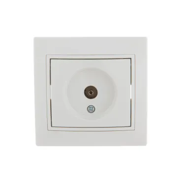 MIRA Розетка телевизионная ТV проходная белая с вставкой