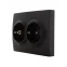 KARINA Розетка двойная с/з ПБТ чёрный бархат (10шт/120шт)