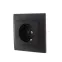 MIRA Розетка с защитой от детей керамика чёрный бархат со вставкой (10шт/120шт)