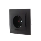 MIRA Розетка с защитой от детей керамика чёрный бархат со вставкой (10шт/120шт)