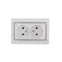 MIRA Розетка двойная без заземления белая с серой вставкой