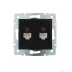 KARINA Розетка телефонная двойная евро чёрный бархат (10шт/120шт)