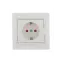 MIRA Розетка с заземлением со шторками белая