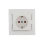 MIRA Розетка с заземлением со шторками белая