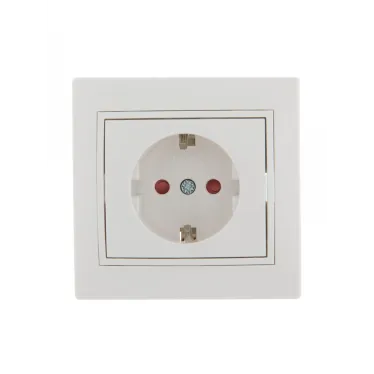 MIRA Розетка с заземлением со шторками белая