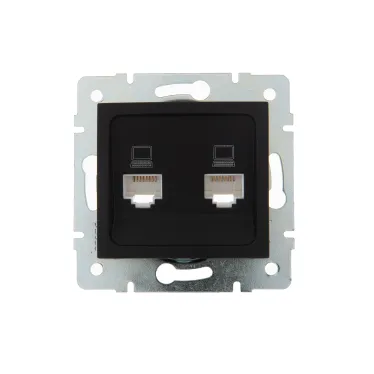 KARINA Розетка компьютерная двойная чёрный бархат (10шт/120шт)