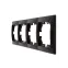 MIRA Рамка 4-ая горизонтальная чёрный бархат без вставки (10шт/120шт)