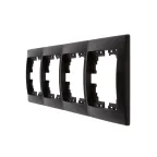 MIRA Рамка 4-ая горизонтальная чёрный бархат без вставки (10шт/120шт)