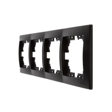 MIRA Рамка 4-ая горизонтальная чёрный бархат без вставки (10шт/120шт)