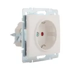 Розетка RAIN с защитой от детей керамика белая механизм