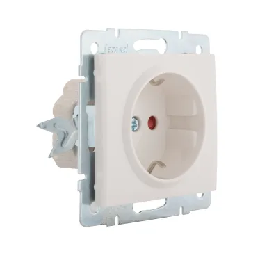 Розетка RAIN с защитой от детей керамика белая механизм