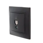 MIRA Розетка компьютерная евро чёрный бархат со вставкой (10шт/120шт)