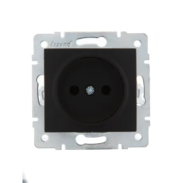 KARINA Розетка б/з керамика чёрный бархат (10шт/120шт)