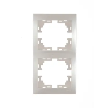 MIRA Рамка 2 поста вертикальная жемчужный перламутр