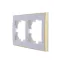 Рамка RAIN двойная горизонтальная белая с боковой вставкой золото
