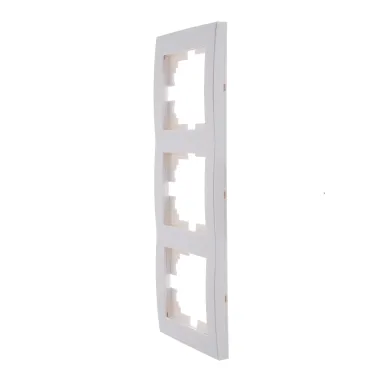 Рамка RAIN 3-ая вертикальная белая с боковой вставкой