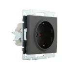 Розетка RAIN с защитой от детей керамика черный графит матовый механизм