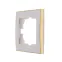 Рамка RAIN 1-ая горизонтальная белый с боковой вставкой золото