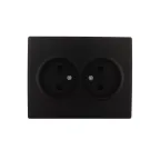 KARINA Розетка двойная б/з ПБТ чёрный бархат (10шт/120шт)