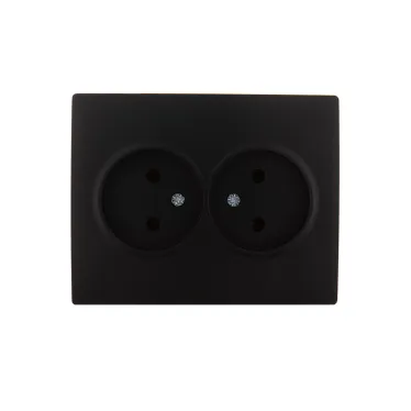 KARINA Розетка двойная б/з ПБТ чёрный бархат (10шт/120шт)