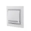 Мира Выключатель одноклавишный прох белый с вст сер