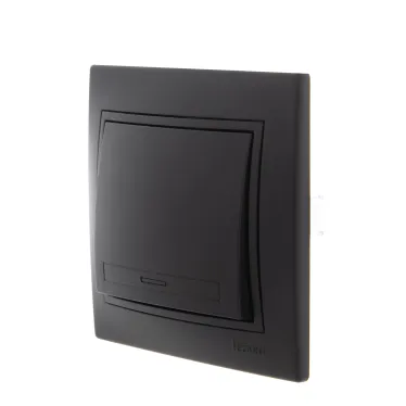 MIRA Выключатель чёрный бархат со вставкой (10шт/120шт)