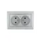 MIRA Розетка двойная без заземления металлик серая