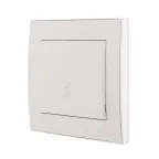 RAIN Выключатель проходной белый с боковой вставкой хром