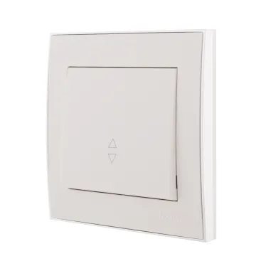 RAIN Выключатель проходной белый с боковой вставкой хром