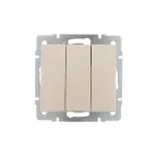 Выключатель RAIN тройной крем механизм