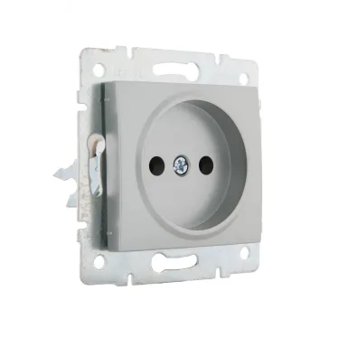 KARINA Розетка б/з керамика матовое серебро (10шт/120шт)