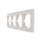 Рамка RAIN 4-ая горизонтальная жемчужно-белый перламутр с боковой вставкой