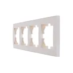 Рамка RAIN 4-ая горизонтальная жемчужно-белый перламутр с боковой вставкой