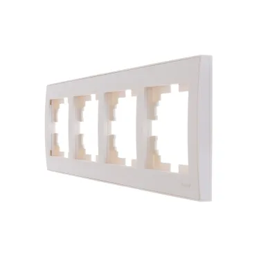 Рамка RAIN 4-ая горизонтальная жемчужно-белый перламутр с боковой вставкой