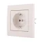 Розетка RAIN с заземлением керамика жемчужно-белый перламутр