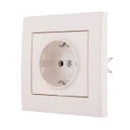 Розетка RAIN с заземлением керамика жемчужно-белый перламутр