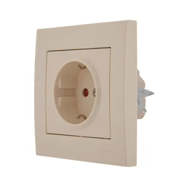 Розетка RAIN с защитой от детей керамика крем
