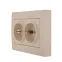 Розетка RAIN двойная с/з керамика крем