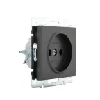 Розетка RAIN б/з керамика черный графит матовый механизм