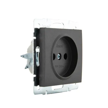 Розетка RAIN б/з керамика черный графит матовый механизм