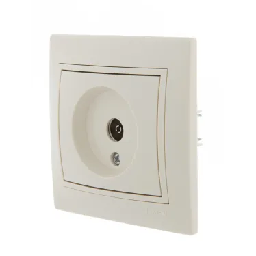 MIRA Розетка телевизионная TV проходная бежевая с вставкой