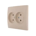KARINA Розетка двойная б/з керамика крем (10шт/120шт)