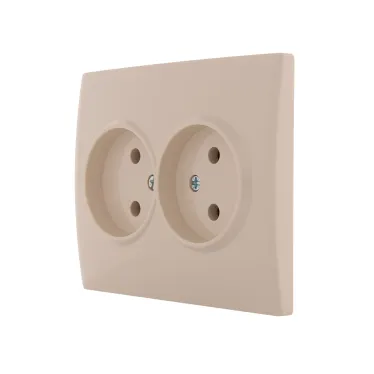 KARINA Розетка двойная б/з керамика крем (10шт/120шт)