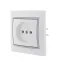 MIRA Розетка без заземления белая с серой вставкой